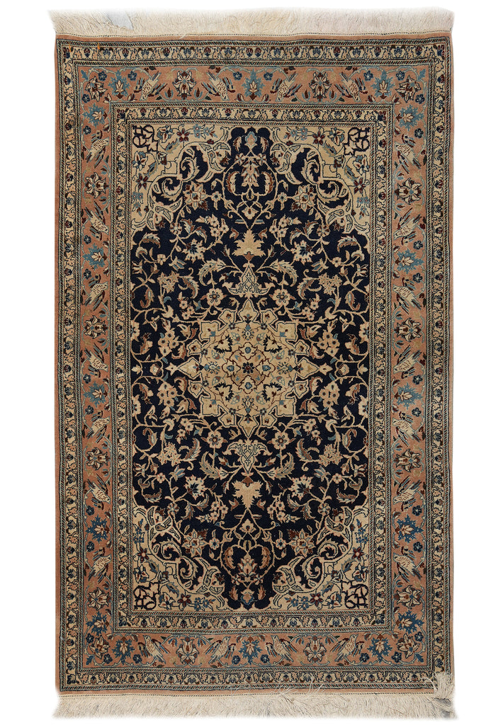 Decorative rug with intricate patterns on a white background