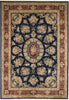 Load image into Gallery viewer, 10 x 14 High Quality Handmade Wool and Silk Amazing Beautiful Rug Dark Royal Blue Floral French  #F-4272