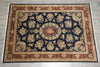 Load image into Gallery viewer, 10 x 14 High Quality Handmade Wool and Silk Amazing Beautiful Rug Dark Royal Blue Floral French  #F-4272