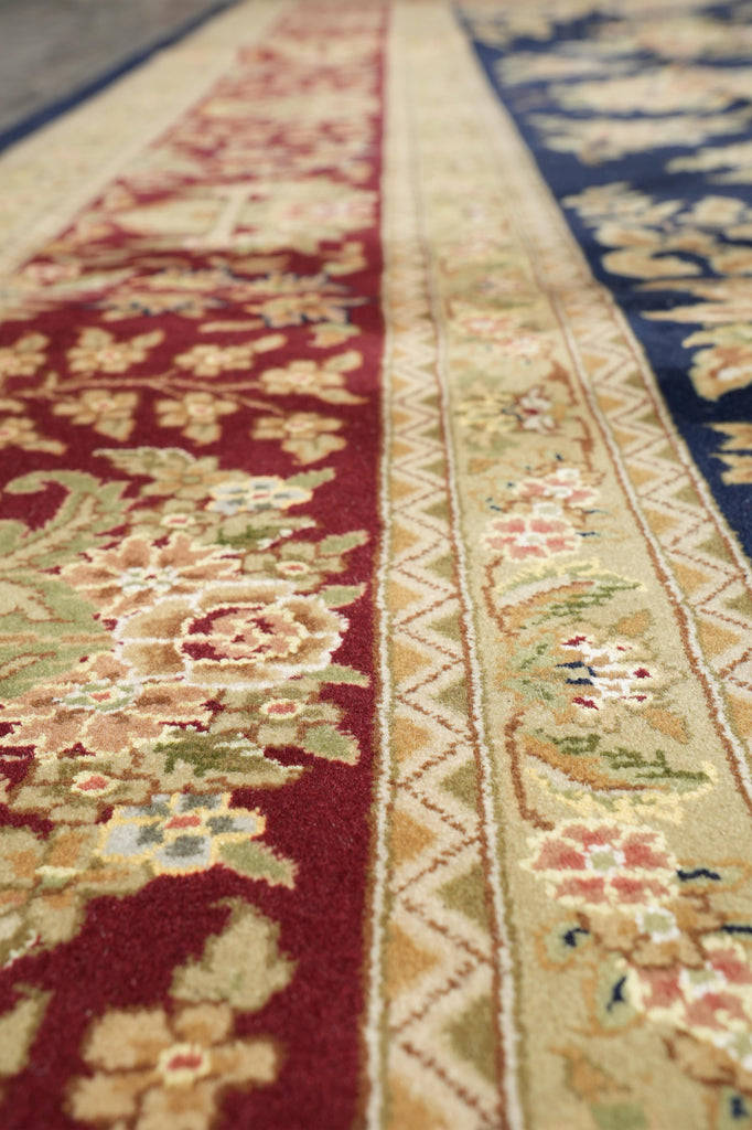 10 x 14 High Quality Handmade Wool and Silk Amazing Beautiful Rug Dark Royal Blue Floral French  #F-4272