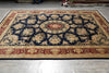 Load image into Gallery viewer, 10 x 14 High Quality Handmade Wool and Silk Amazing Beautiful Rug Dark Royal Blue Floral French  #F-4272