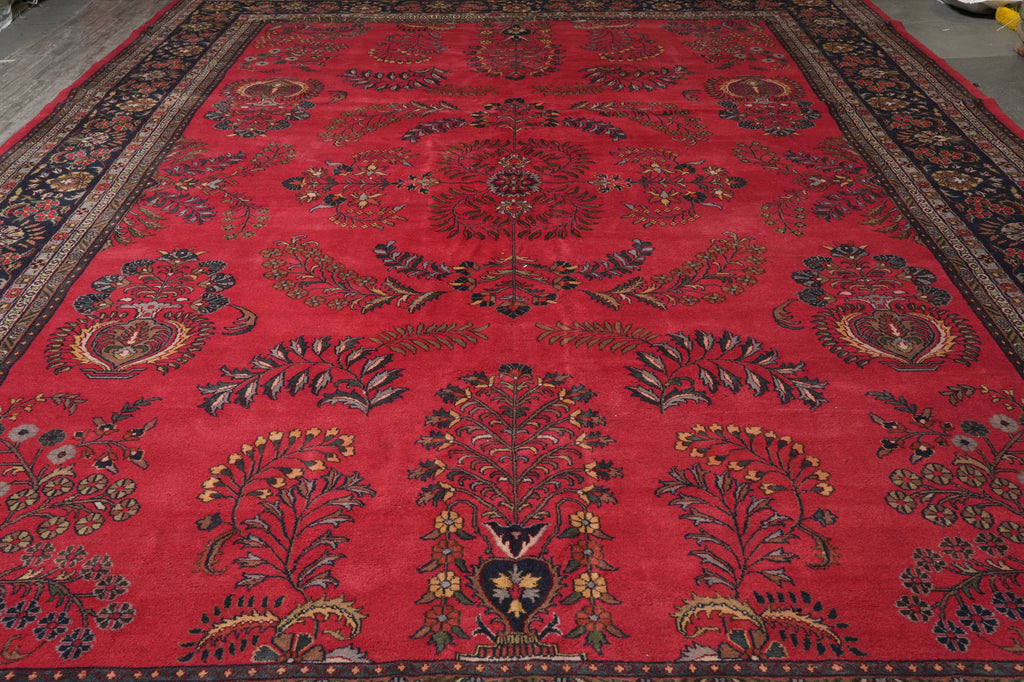 13 x 20.7 Large Hand-Knotted Sarouk Rug #PIX-5851