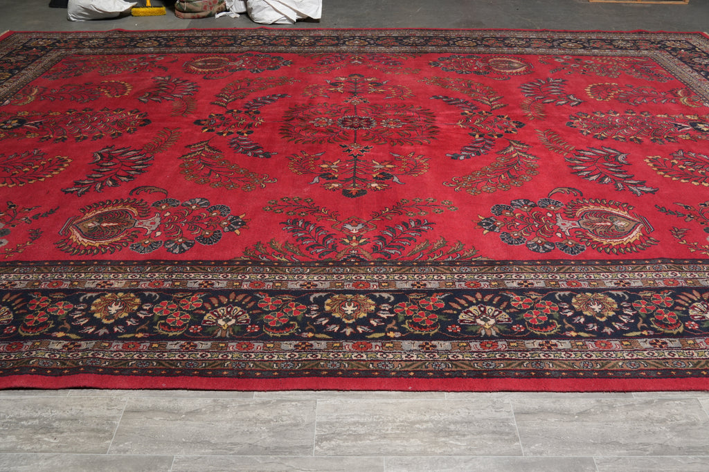 13 x 20.7 Large Hand-Knotted Sarouk Rug #PIX-5851
