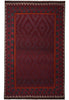 Load image into Gallery viewer, Red and black patterned rug with geometric design