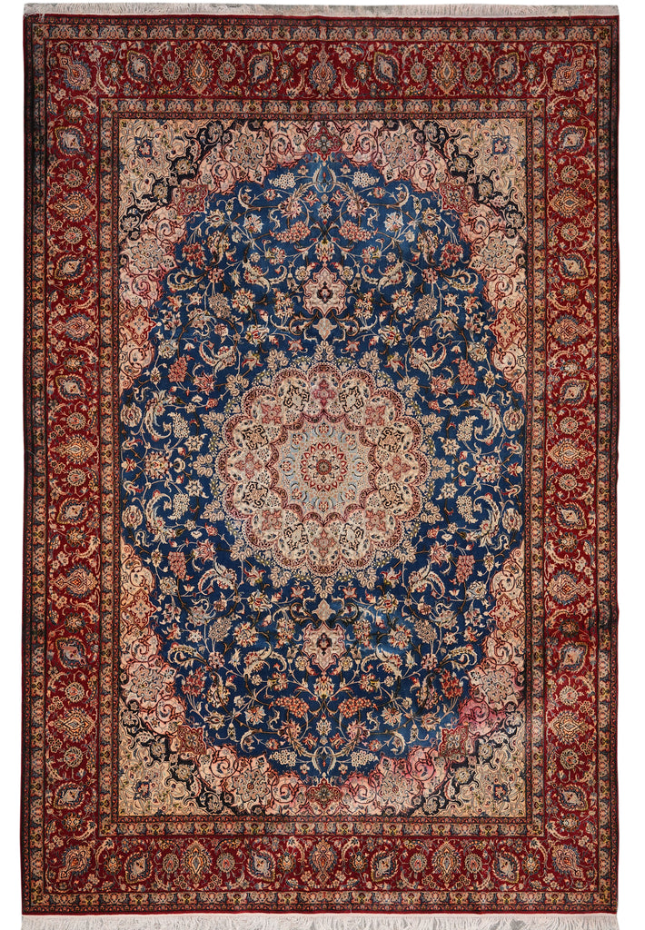 7.4 x 10.4 Estate Carpet Fine Wool and Silk Persian Esfahan Rug 500 KPSI