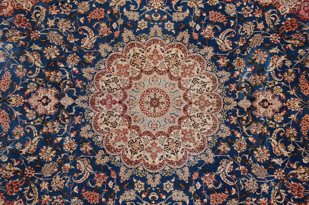 7.4 x 10.4 Estate Carpet Fine Wool and Silk Persian Esfahan Rug 500 KPSI #F-4511