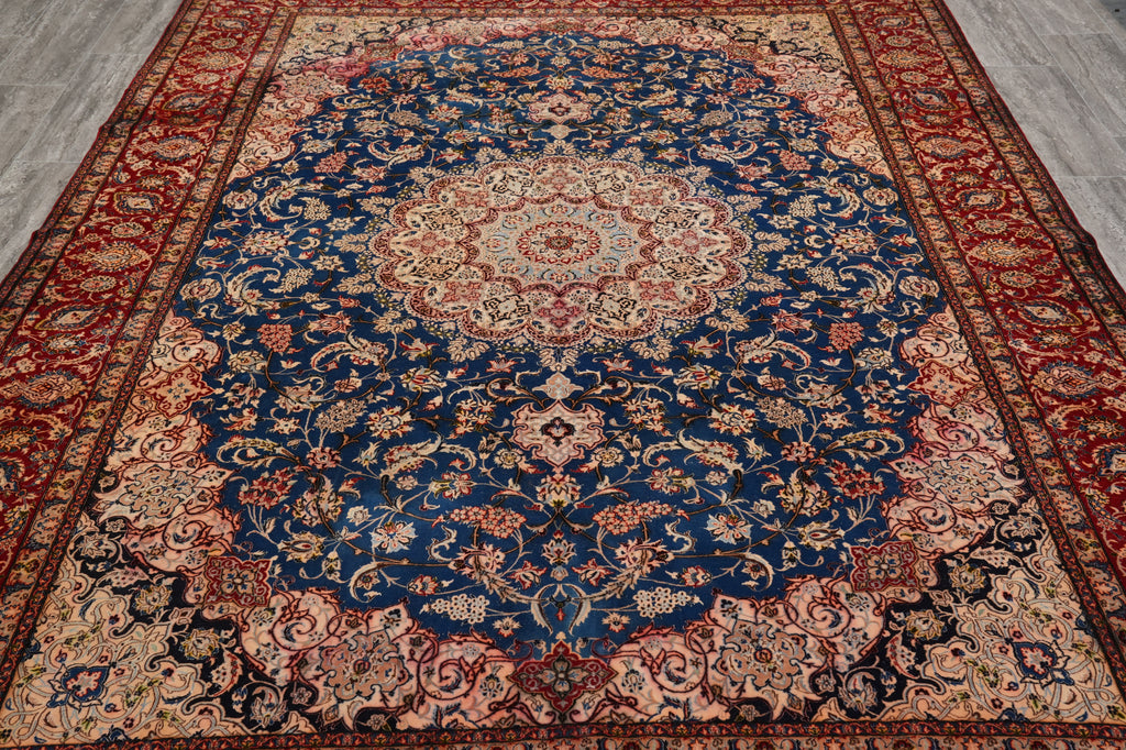 7.4 x 10.4 Estate Carpet Fine Wool and Silk Persian Esfahan Rug 500 KPSI #F-4511