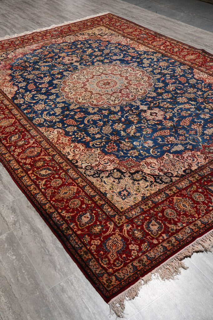 7.4 x 10.4 Estate Carpet Fine Wool and Silk Persian Esfahan Rug 500 KPSI #F-4511