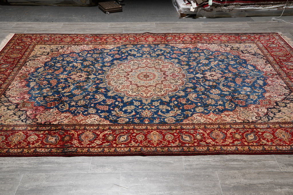 7.4 x 10.4 Estate Carpet Fine Wool and Silk Persian Esfahan Rug 500 KPSI #F-4511