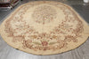 Load image into Gallery viewer, 11.3 x 18 Oval Unusual Rug French Aubusson Pattern Hooked Carpet #PIX-9198