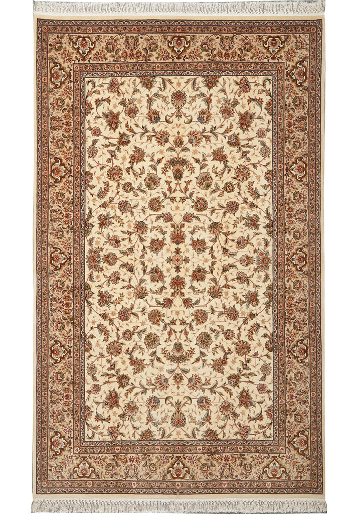 Decorative rug with intricate patterns on a white background