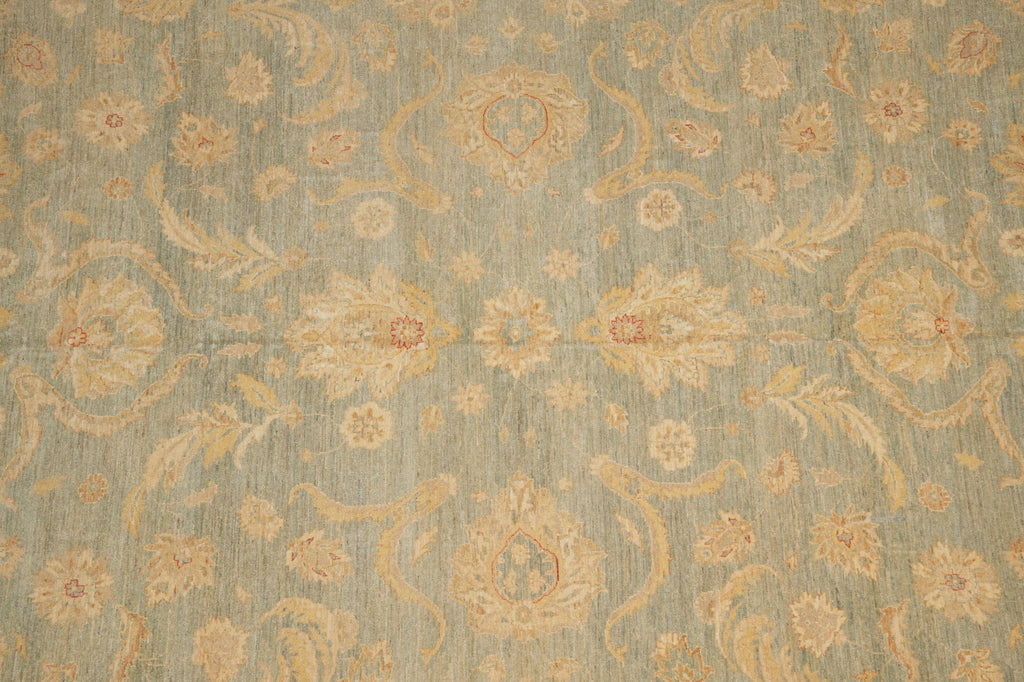 11.8 x 14.8 Chobi Peshawar Rug Light Green Gold #F-5966
