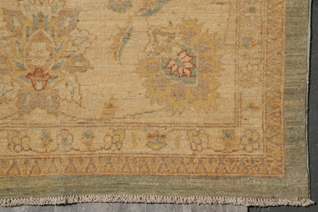 11.8 x 14.8 Chobi Peshawar Rug Light Green Gold #F-5966