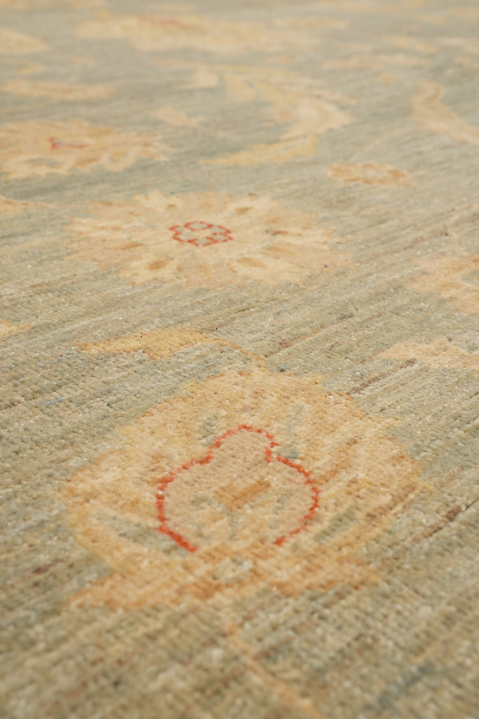 11.8 x 14.8 Chobi Peshawar Rug Light Green Gold #F-5966