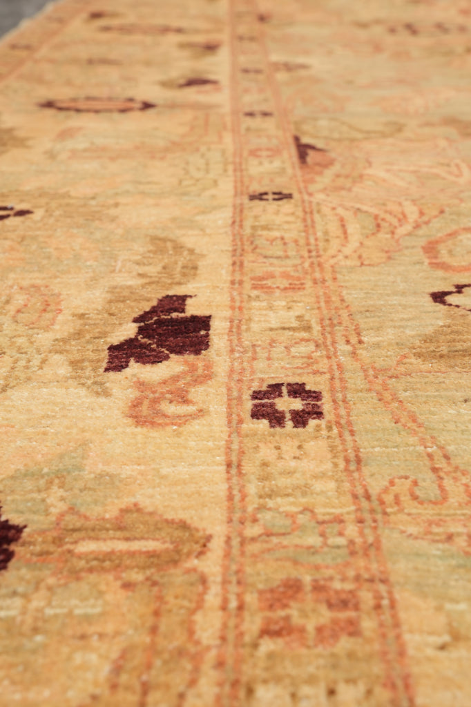 9 x 12.4 Light Green Neutral Chobi Peshawar Rug Beautiful #F-4278