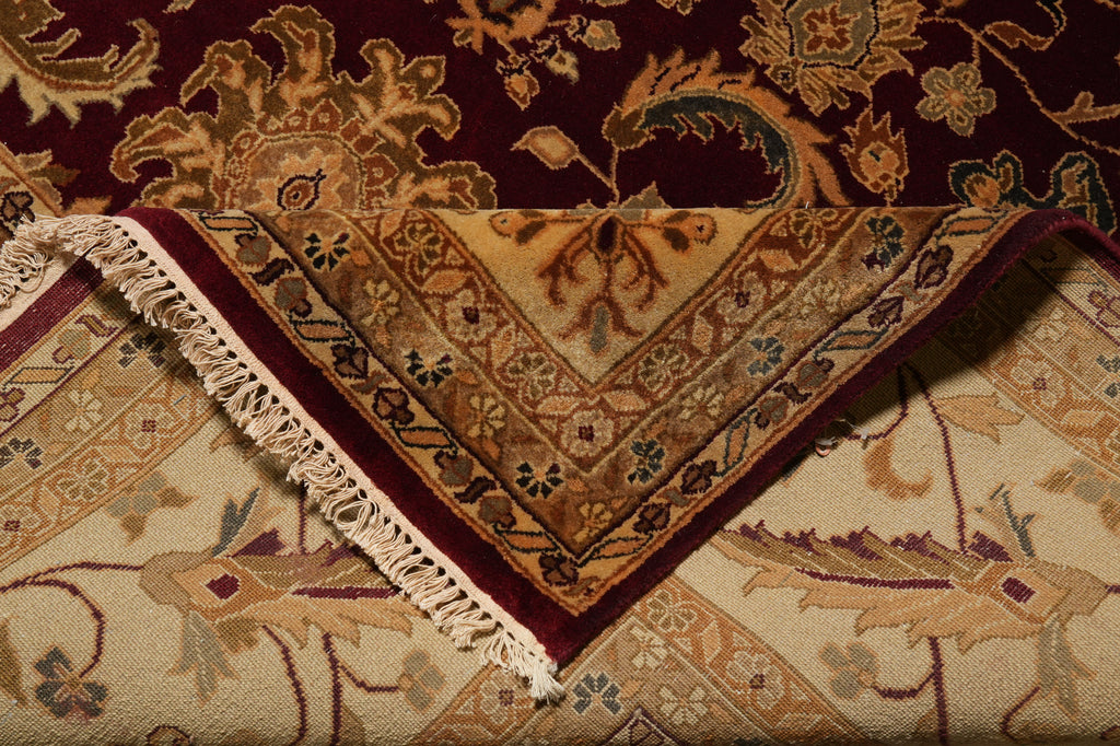 12 x 17.6 Quality Jaipur Rug Hand-Knotted Wool Burgundy #PIX-611