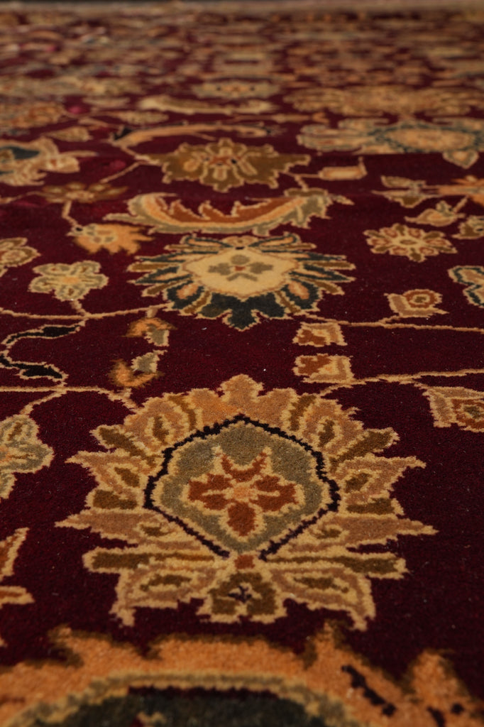 12 x 17.6 Quality Jaipur Rug Hand-Knotted Wool Burgundy #PIX-611