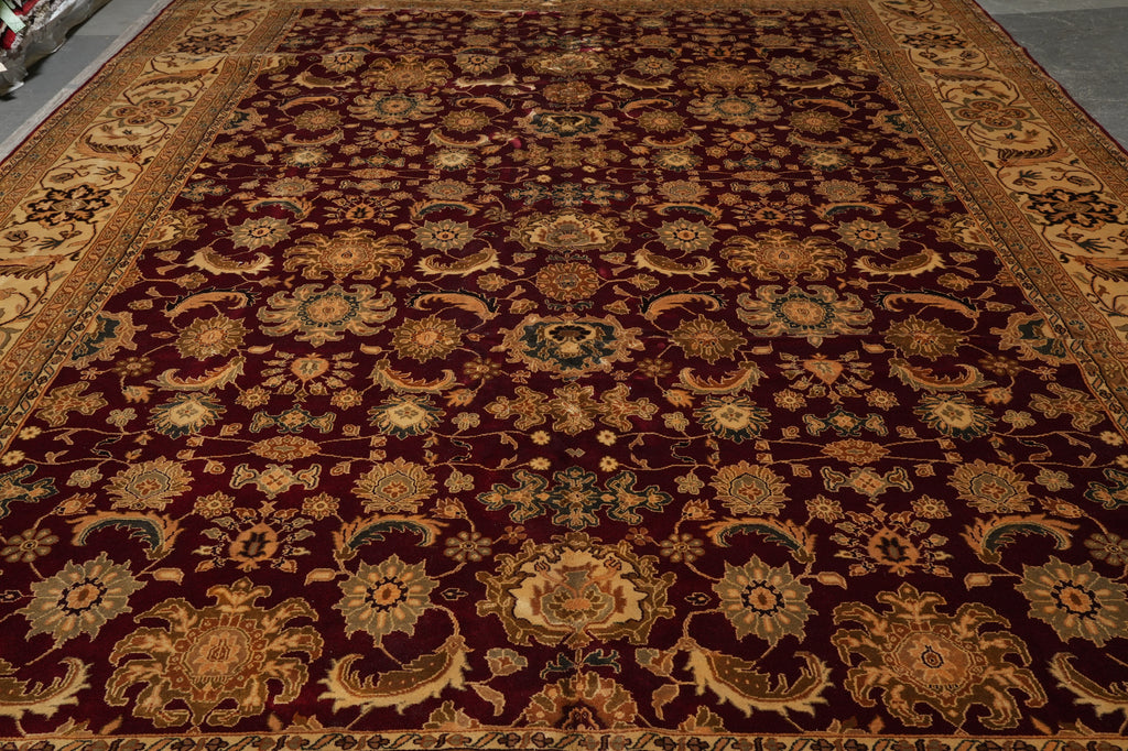12 x 17.6 Quality Jaipur Rug Hand-Knotted Wool Burgundy #PIX-611