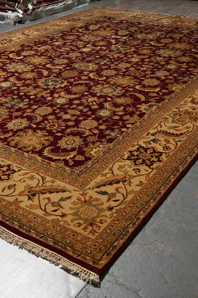 12 x 17.6 Quality Jaipur Rug Hand-Knotted Wool Burgundy #PIX-611