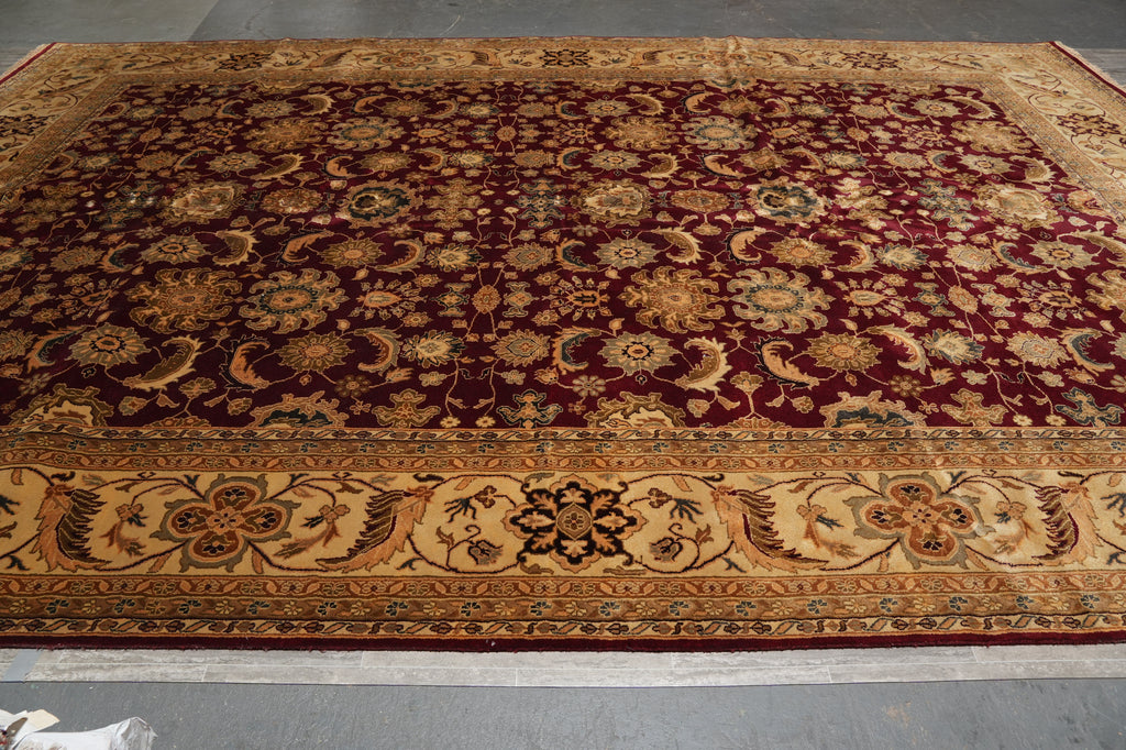 12 x 17.6 Quality Jaipur Rug Hand-Knotted Wool Burgundy #PIX-611