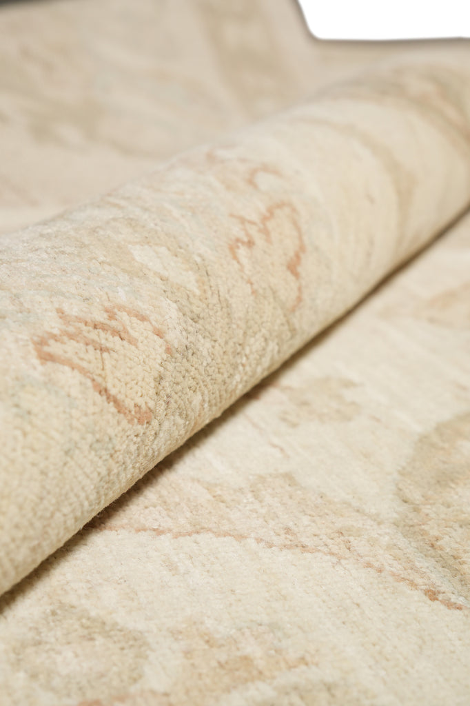 9.10 x 13.9 Light Beige Chobi Peshawar Rug Hand-knotted Pakistan #F-4279