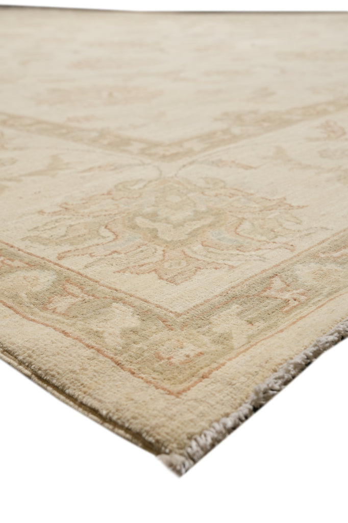 9.10 x 13.9 Light Beige Chobi Peshawar Rug Hand-knotted Pakistan #F-4279