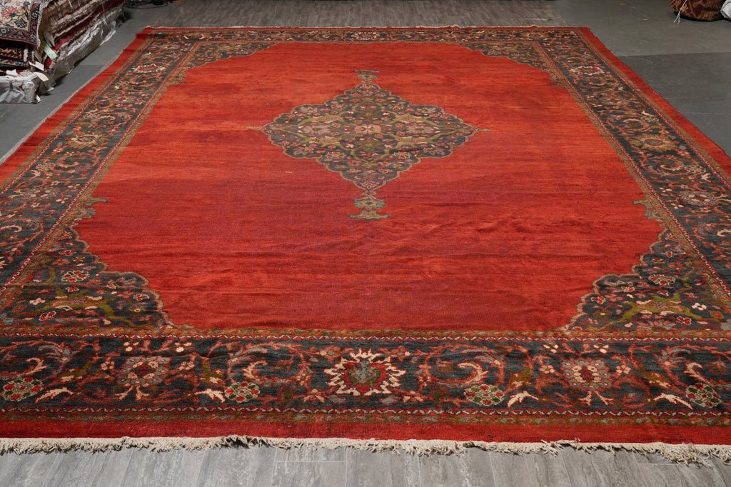 12.4 x 18 Antique Persian Mahal Rug Low Pile #PIX-5916