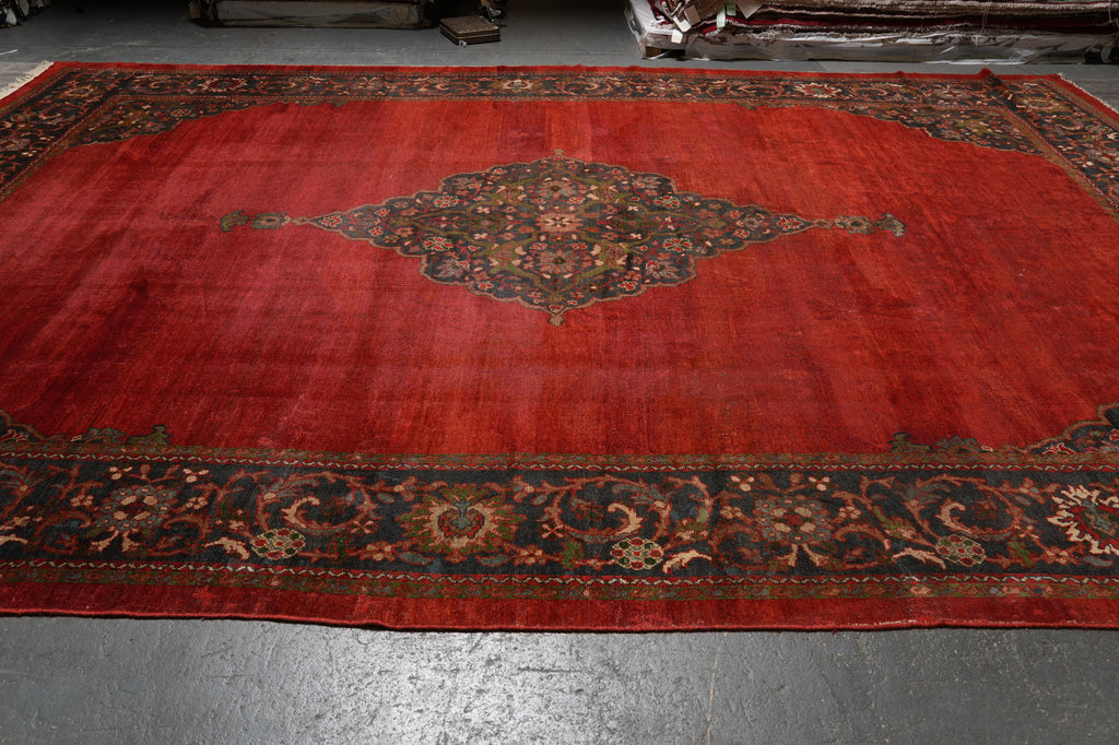 12.4 x 18 Antique Persian Mahal Rug Low Pile #PIX-5916