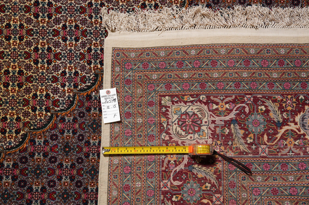 12 x 15 High Quality Wool and Silk on Silk Mahi Tabriz Rug #PIX-5799