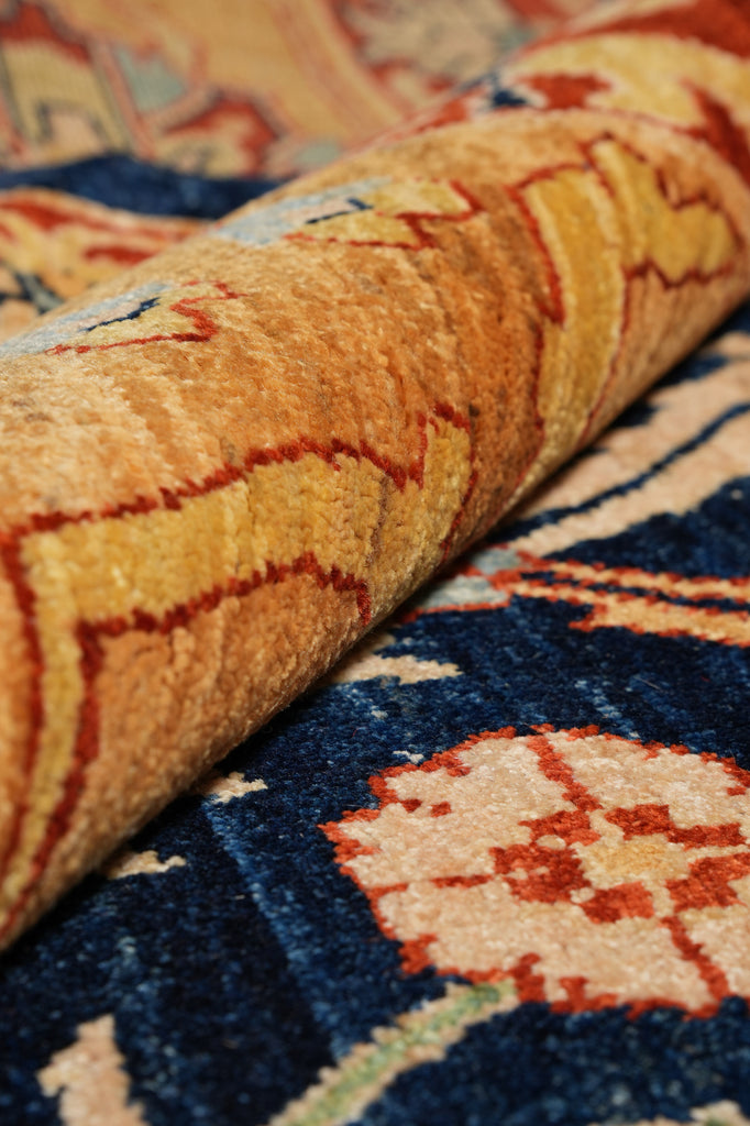 10.2 x 13.2 Beautiful Quality Handmade Zigler Chobi Rug Transitional Dark Blue Gold #F-4280