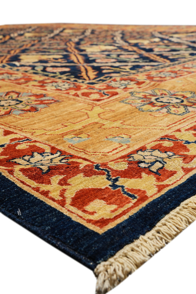 10.2 x 13.2 Beautiful Quality Handmade Zigler Chobi Rug Transitional Dark Blue Gold #F-4280