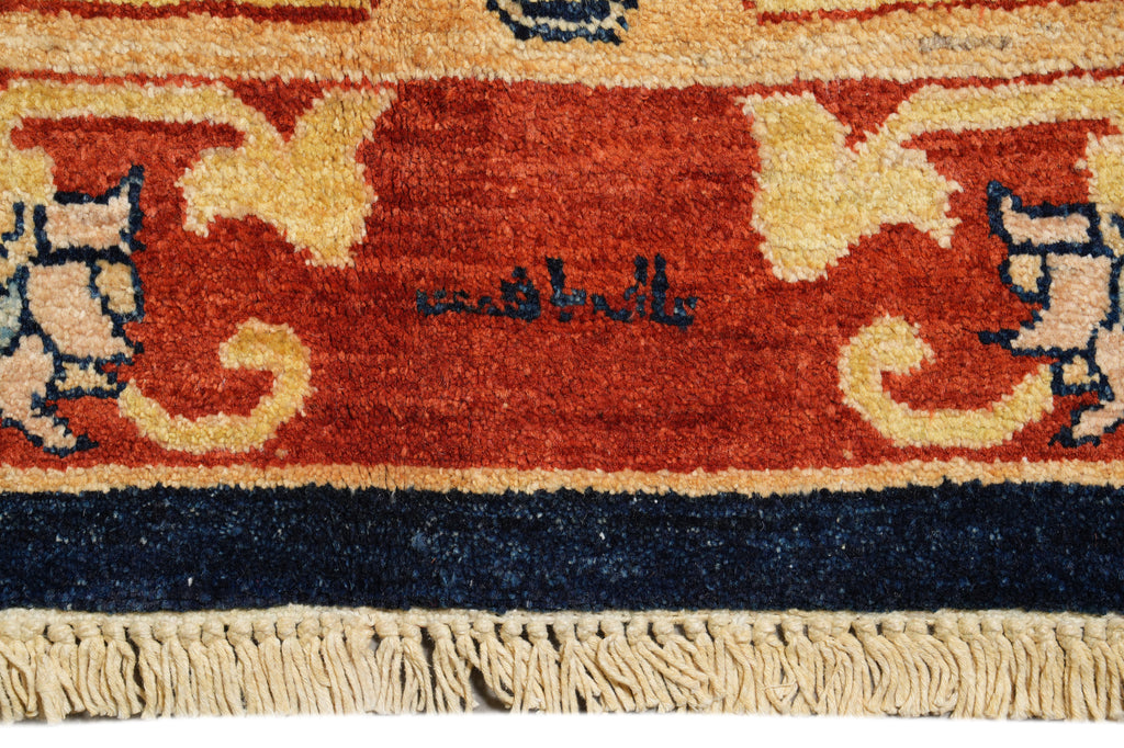 10.2 x 13.2 Beautiful Quality Handmade Zigler Chobi Rug Transitional Dark Blue Gold #F-4280