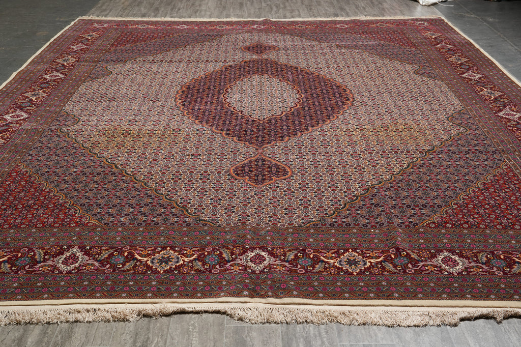 12 x 15 High Quality Wool and Silk on Silk Mahi Tabriz Rug #PIX-5799