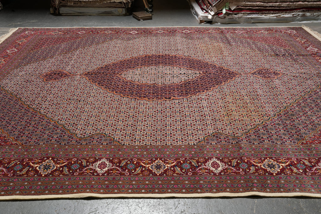 12 x 15 High Quality Wool and Silk on Silk Mahi Tabriz Rug #PIX-5799