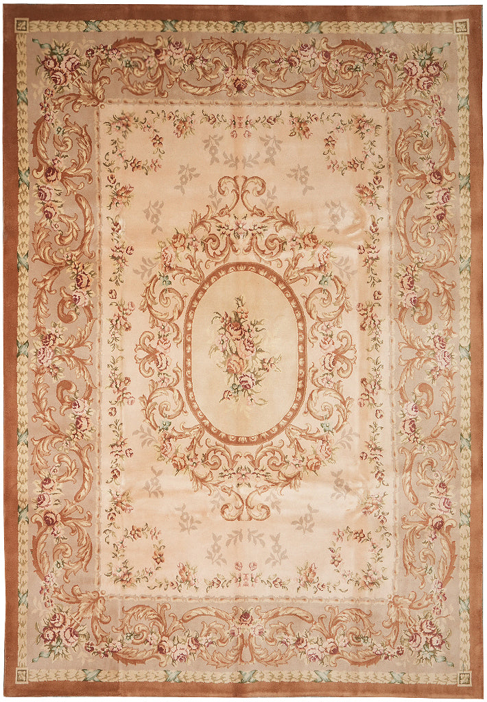 8.10 x 12 New Handmade Savaneri Aubusson Rug Wool Pile #F-4281