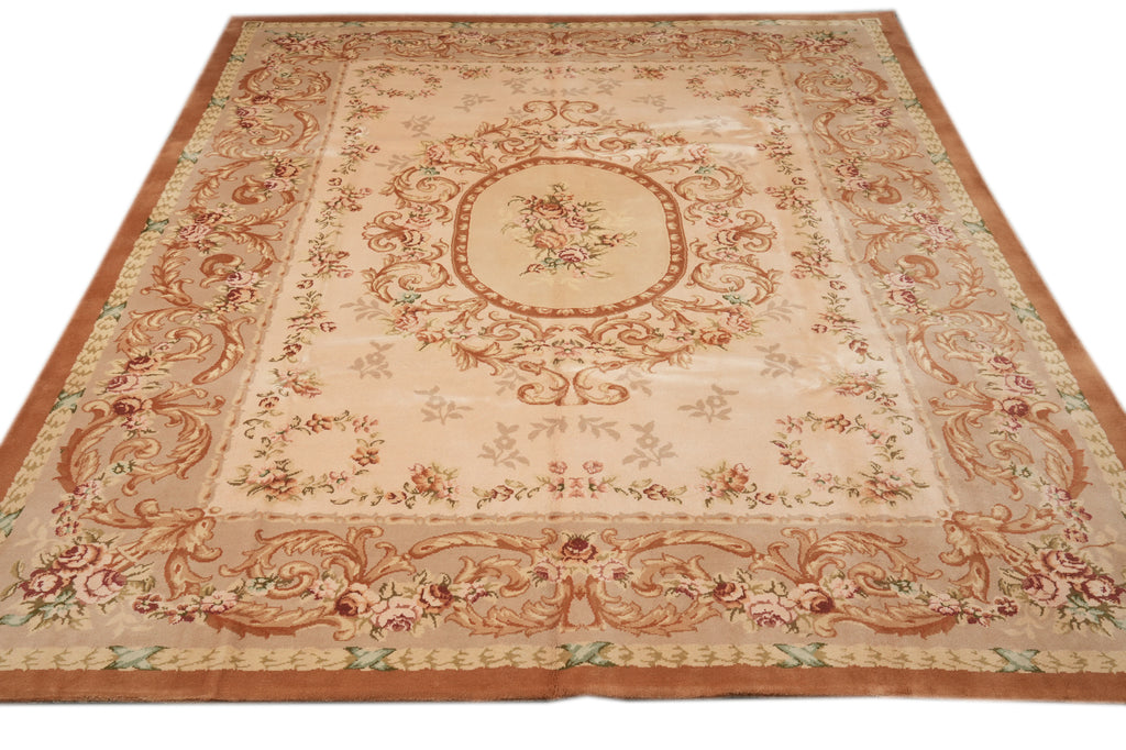 8.10 x 12 New Handmade Savaneri Aubusson Rug Wool Pile #F-4281