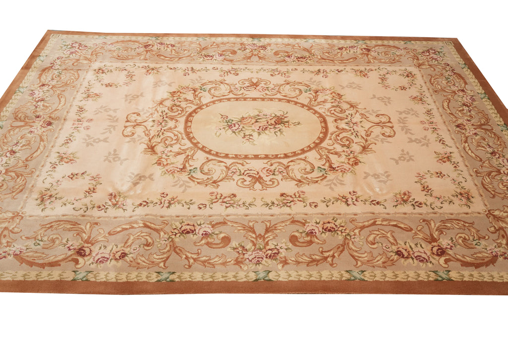 8.10 x 12 New Handmade Savaneri Aubusson Rug Wool Pile #F-4281