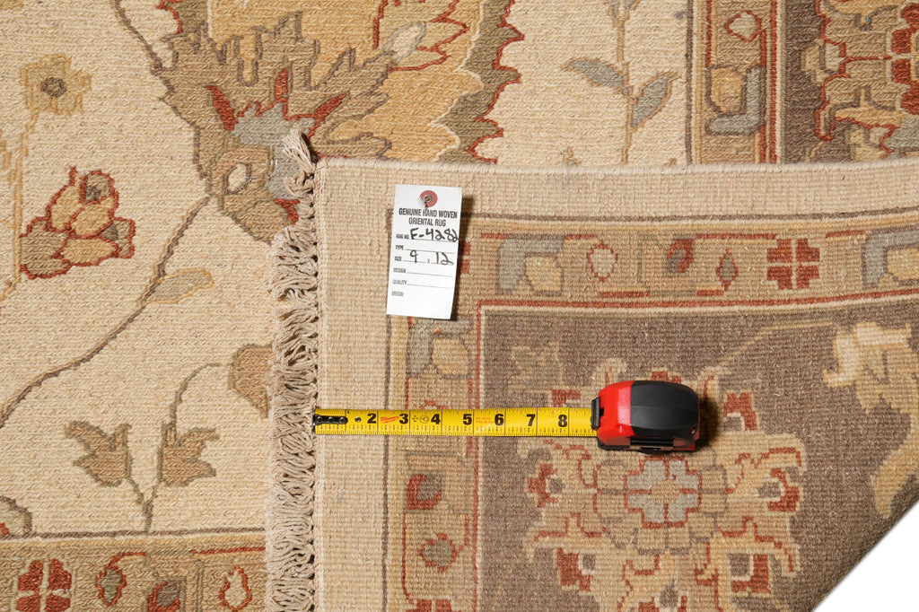 9 x 12 Decorative Handmade Agra Rug Neutrals #F-4282