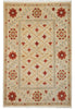 Load image into Gallery viewer, Decorative rug with red floral patterns on a beige background