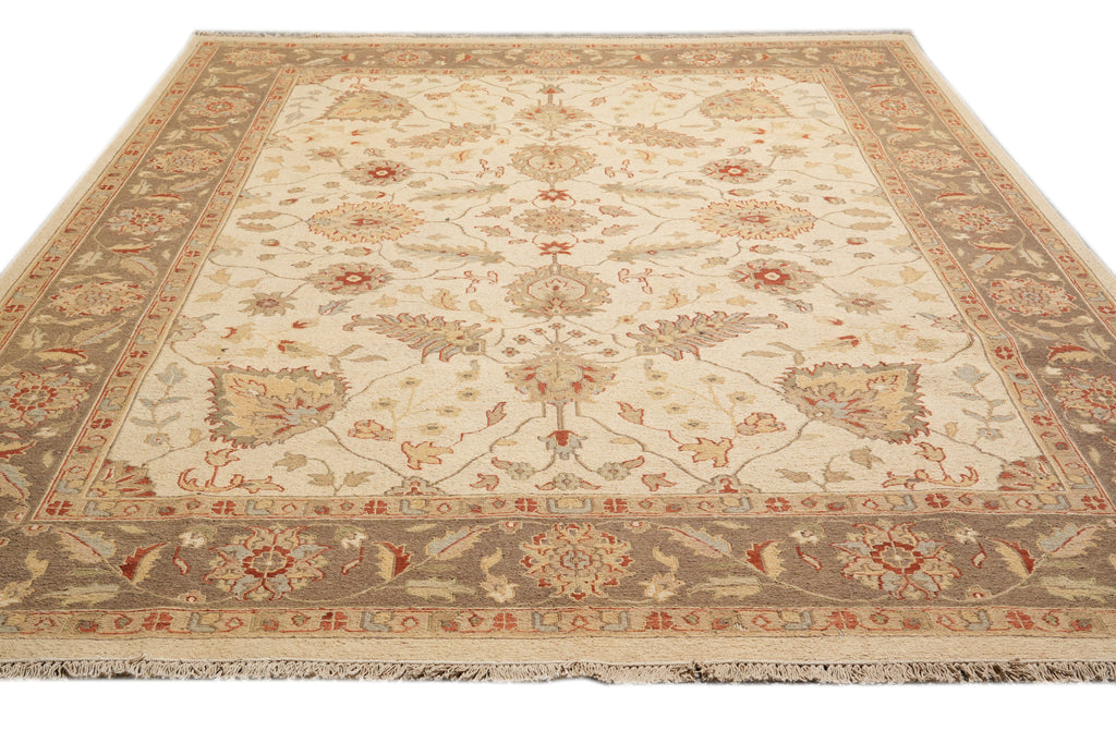9 x 12 Decorative Handmade Agra Rug Neutrals #F-4282