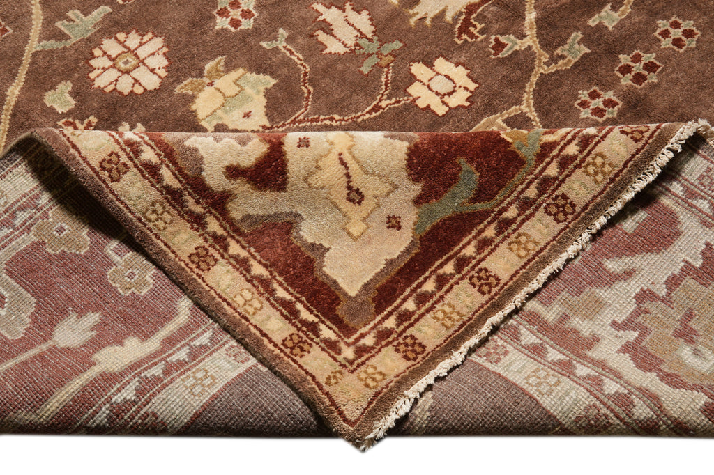 9.2 x 11.10 Brown Rust Handmade Jaipur Rug #F-4283