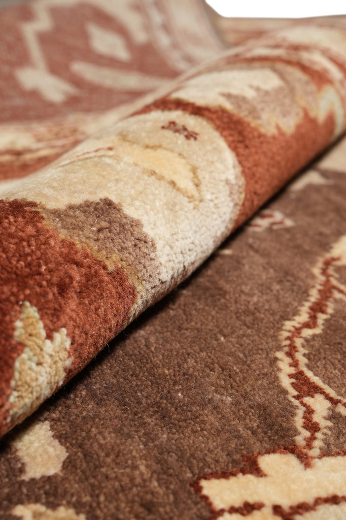 9.2 x 11.10 Brown Rust Handmade Jaipur Rug #F-4283