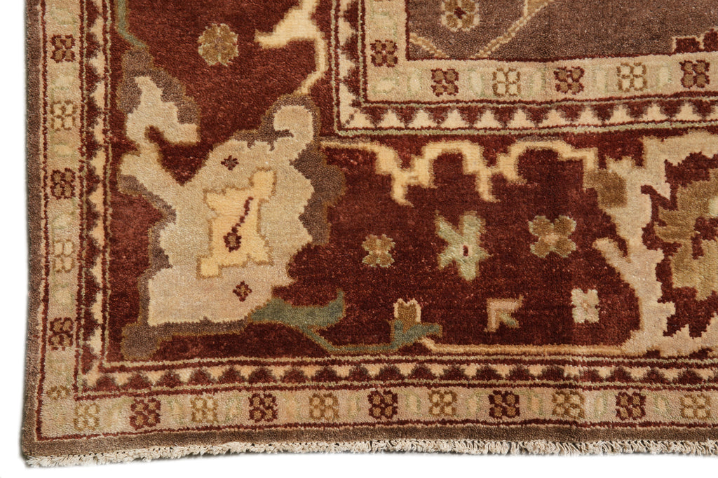 9.2 x 11.10 Brown Rust Handmade Jaipur Rug #F-4283