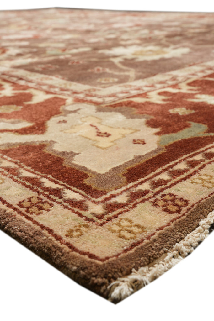 9.2 x 11.10 Brown Rust Handmade Jaipur Rug #F-4283