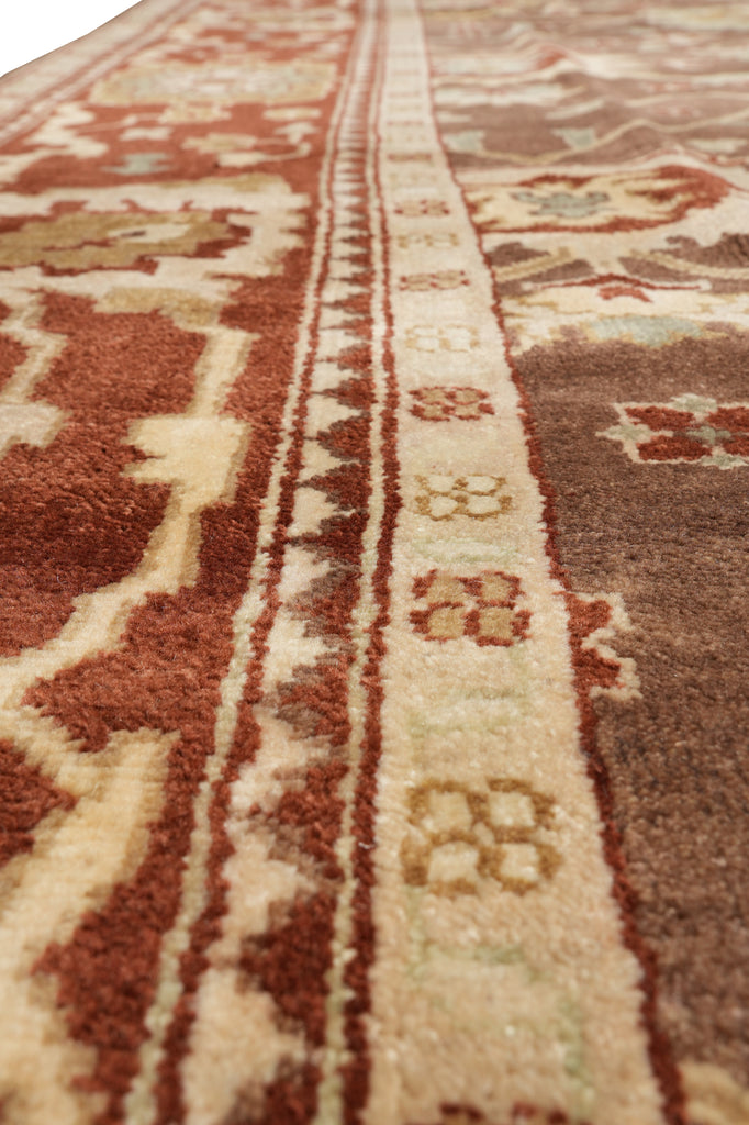 9.2 x 11.10 Brown Rust Handmade Jaipur Rug #F-4283