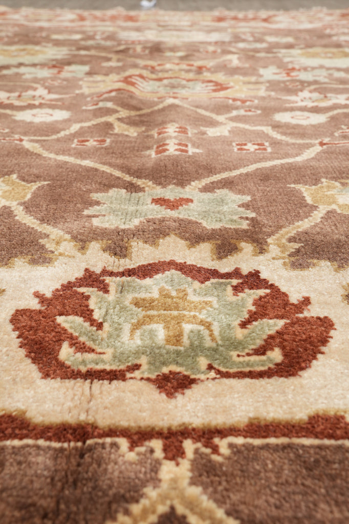 9.2 x 11.10 Brown Rust Handmade Jaipur Rug #F-4283