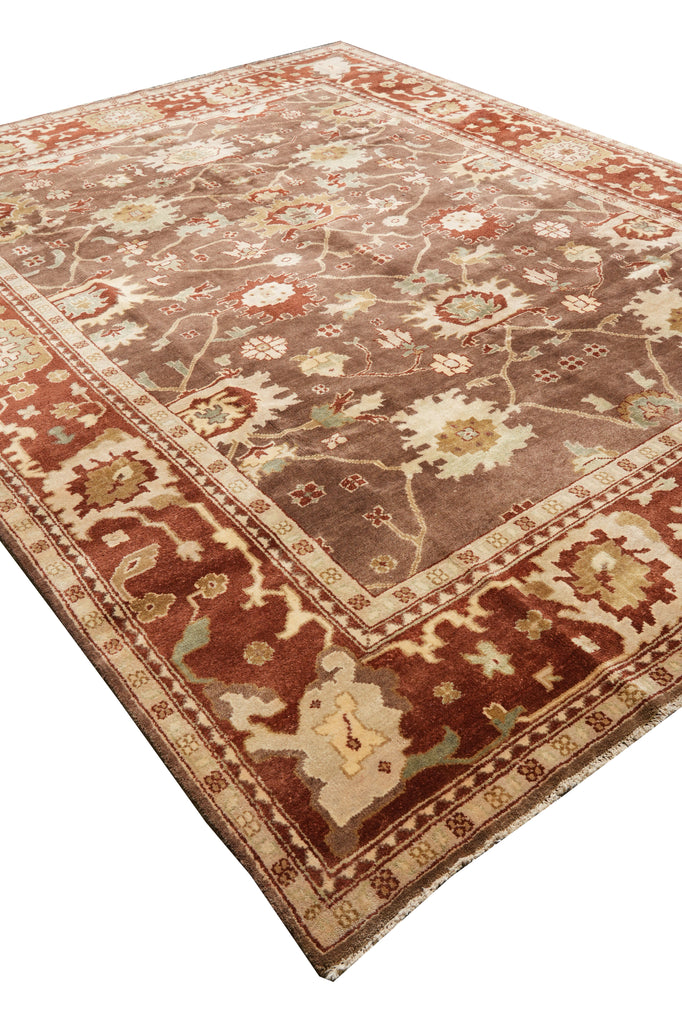 9.2 x 11.10 Brown Rust Handmade Jaipur Rug #F-4283