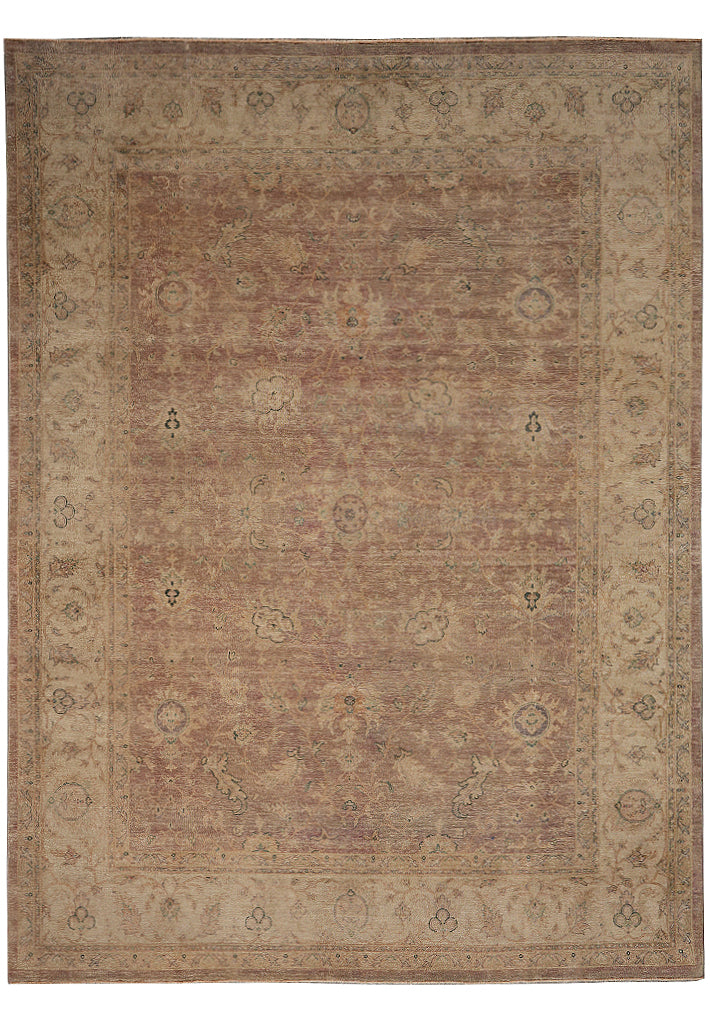 8.10 x 11.7 Neutral Colors Brown Handmade Wool Rug #F-4284