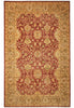 Load image into Gallery viewer, Decorative rug with intricate patterns in red and beige on a white background
