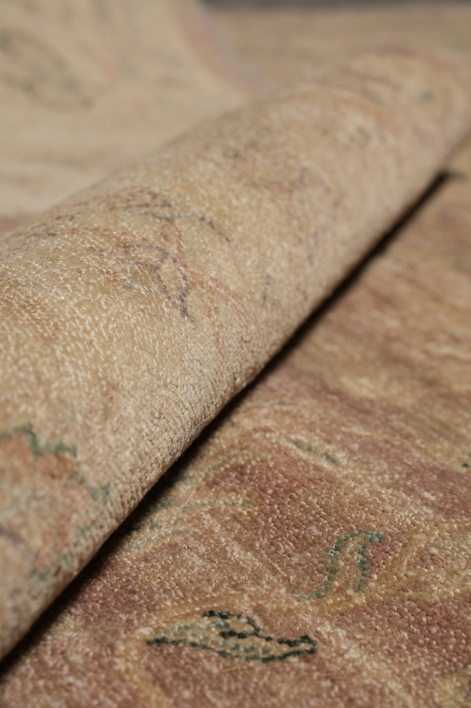 8.10 x 11.7 Neutral Colors Brown Handmade Wool Rug #F-4284